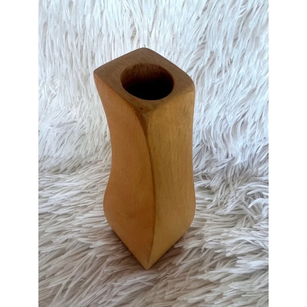 Sculptural Wooden‎ Bud Vase Minimalist Mod Decor MCM Inspired Wood Scandinavian